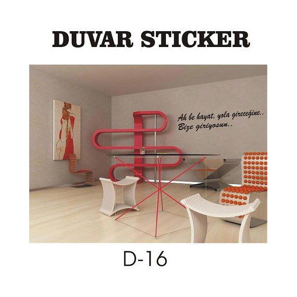 Duvar Sticker yazı