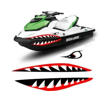 Jet ski köpek balığı sticker