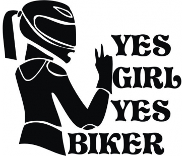 Yes girl yes biker sticker